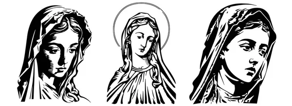 Onze Lieve Vrouw Madonna Maagd Maria Moeder Van Heb Vector — Stockvector