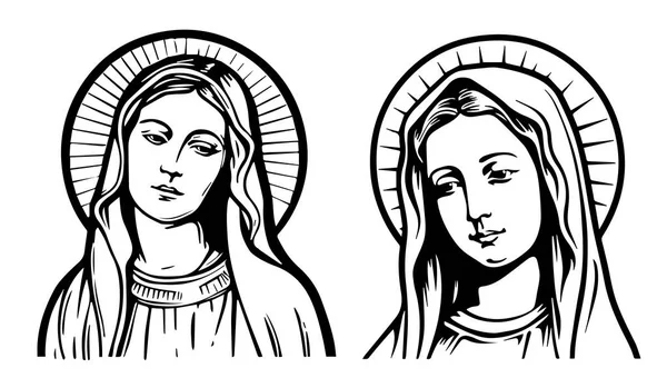 Unsere Liebe Frau Madonna Jungfrau Maria Mutter Von Got Vektorillustration — Stockvektor