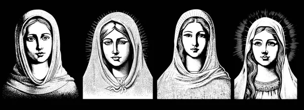 Vierge Vierge Marie Mère Got Illustration Vectorielle — Image vectorielle