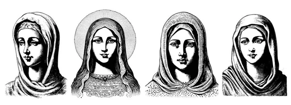 Madonna Madonna Vergine Maria Madre Got Vettoriale Illustrazione — Vettoriale Stock