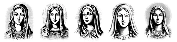 Nossa Senhora Nossa Senhora Virgem Maria Mãe Obteve Ilustração Vetorial —  Vetores de Stock