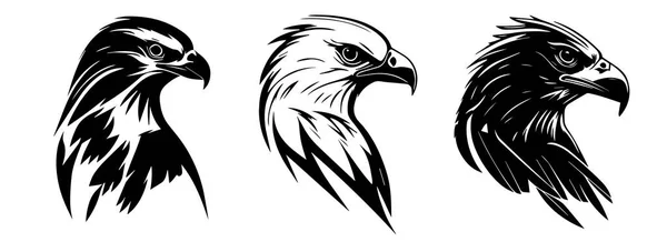 Cabezas Águila Vector Silueta Formas Ilustración — Vector de stock