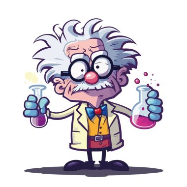 scientist with a chemical flask  clipart