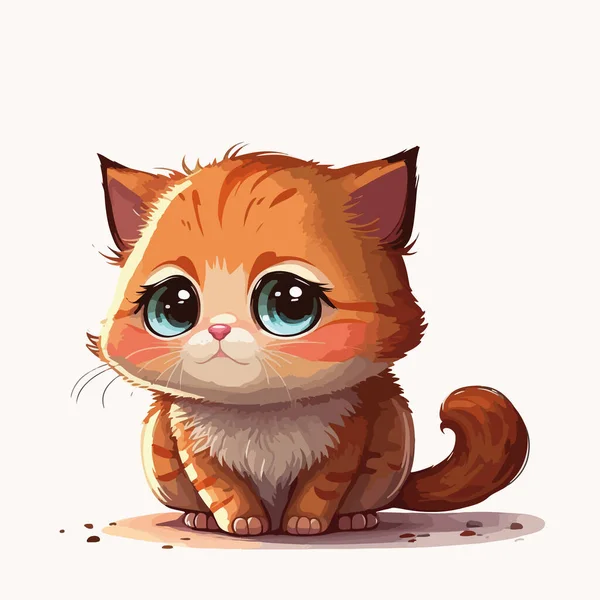Vector Illustration Cute Cat — Stock Vector