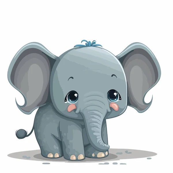 Illusztráció Aranyos Elefánt Babával — Stock Vector