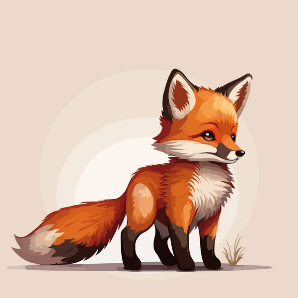 Vektor Ilustrasi Kartun Cute Fox - Stok Vektor