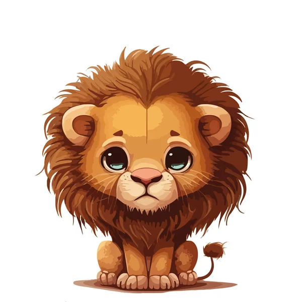 Illustration Cute Lion Cartoon Character — Stock Vector