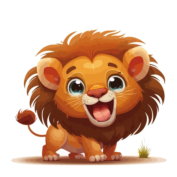 一个可爱的狮子卡通人物的图解 — 图库矢量图片