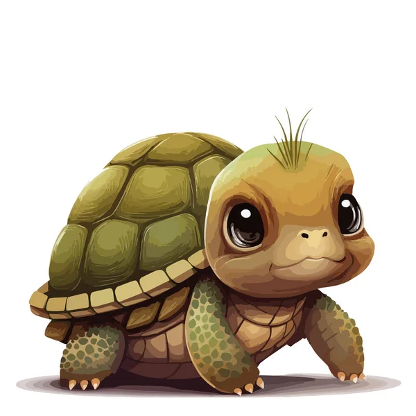 Illustration Einer Niedlichen Schildkröte — Stockvektor
