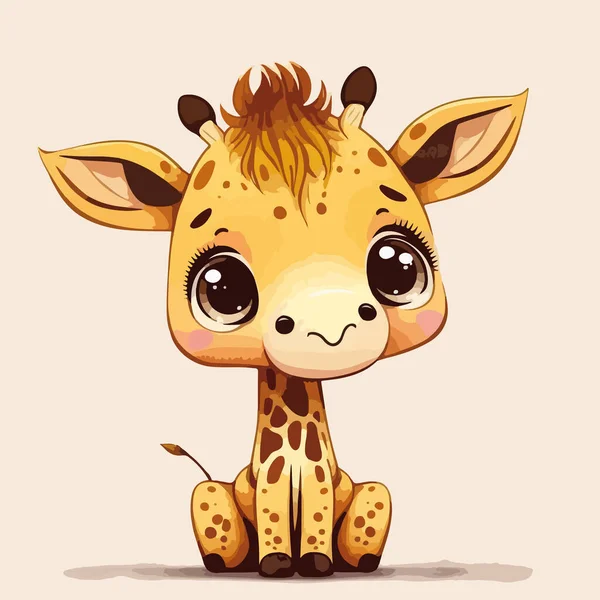 Roztomilá Žirafa Ilustrací Knihy — Stockový vektor