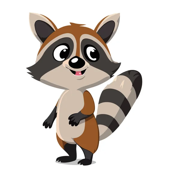 Vector Illustration Cute Raccoon Cartoon — Stock Vector