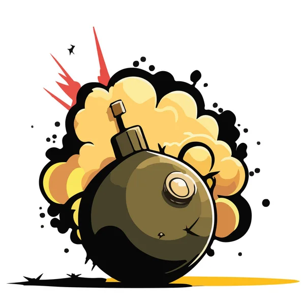 Illustrazione Esplosione Bomba — Vettoriale Stock