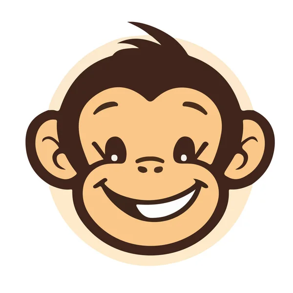 Bonito Macaco Expressão Rosto Vetor Ilustração — Vetor de Stock