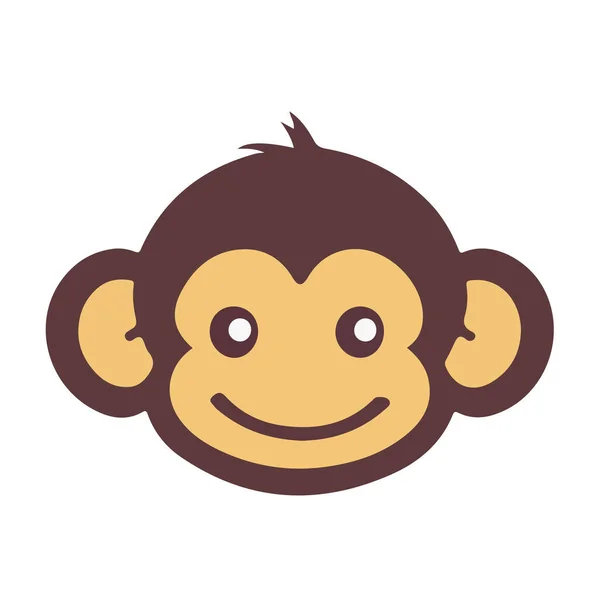 Roztomilý Opice Tvář Výraz Vektor Ilustrace — Stockový vektor