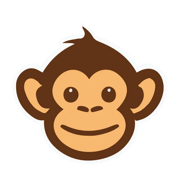 Şirin Maymun Yüzü Ikon Vektör Illüstrasyon Tasarımı — Stok Vektör