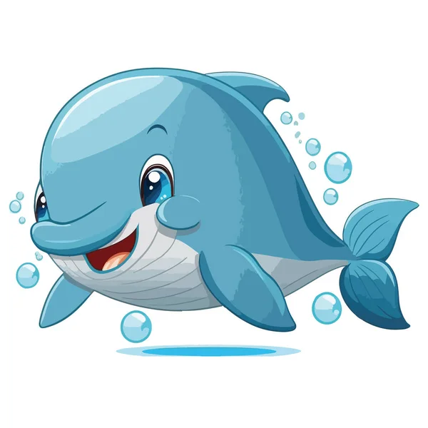 Vector Illustration Cute Cartoon Shark — Stock Vector