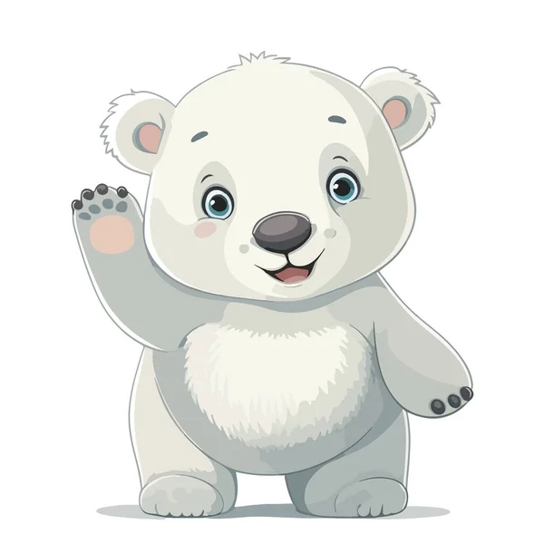 Niedlicher Cartoon Pandabär Mit Stock — Stockvektor