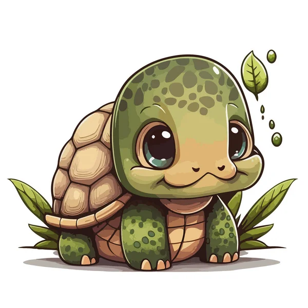 Żółw Kreskówki Puli Ilustracja — Wektor stockowy