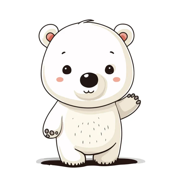 Söt Isbjörn Cartoon — Stock vektor