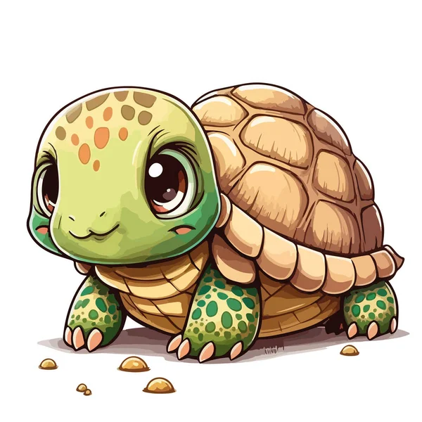 Sevimli Kaplumbağa Çizimi — Stok Vektör