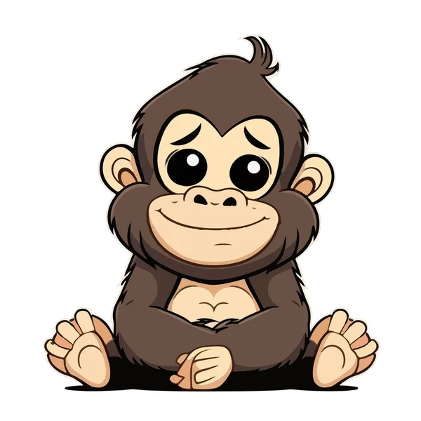 Χαριτωμένη Μαϊμού Χαρακτήρα Κινουμένων Σχεδίων — Διανυσματικό Αρχείο