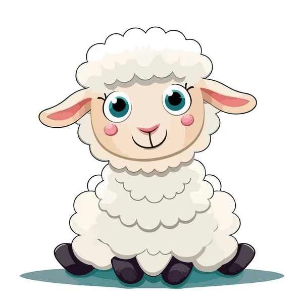 かわいい羊の漫画のキャラクターイラスト — ストックベクタ