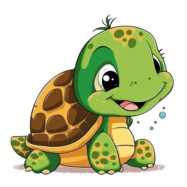 Vektor Niedliche Schildkröte Cartoon Figur — Stockvektor
