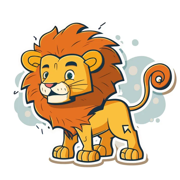 Lion Cartoon Character Illustration — Stock Vector
