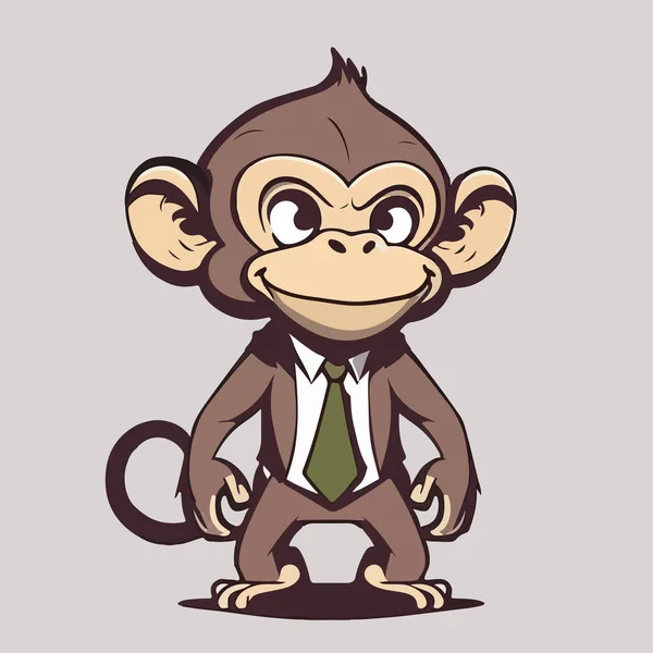Μαϊμού Στο Στυλ Ενός Φορέα Μαϊμού Κινουμένων Σχεδίων — Διανυσματικό Αρχείο