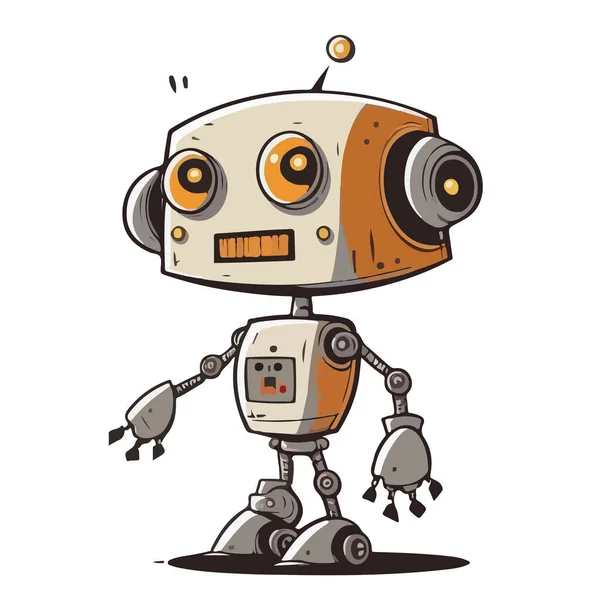 Ilustración Vectorial Del Robot Dibujos Animados Aislado Sobre Fondo Blanco — Vector de stock