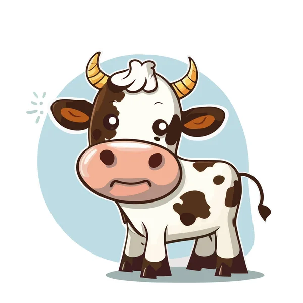 Cow Cartoon Vector Illustration White Background — 스톡 벡터
