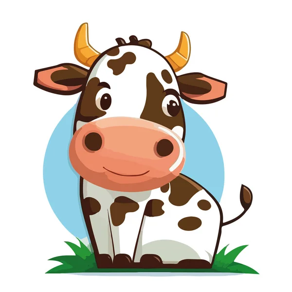 Ilustração Vetor Bonito Dos Desenhos Animados Vaca — Vetor de Stock