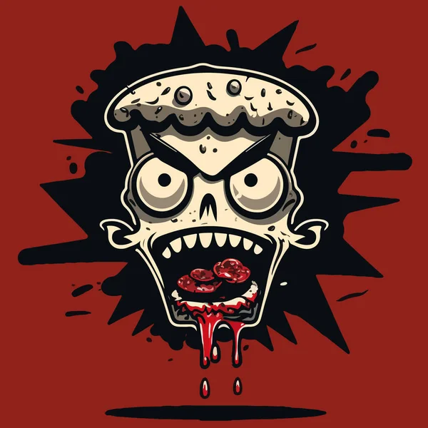 Vektor Illustration Skrämmande Zombie Huvud — Stock vektor