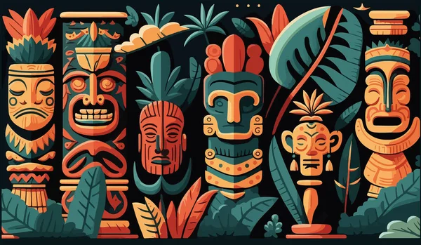 인디언 인디언 원주민 문화에 삽화들의 — 스톡 벡터