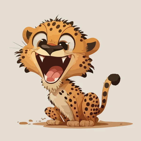 Ilustrasi Kartun Cheetah Yang Lucu - Stok Vektor