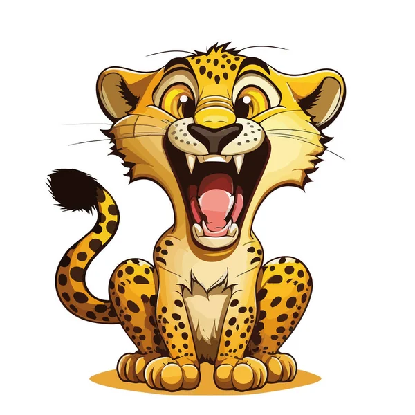 Vector Illustration Cartoon Leopard — Stock Vector