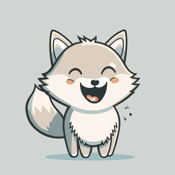 Cute Little Fox Cartoon Vector Illustration Graphic Design — Stock Vector