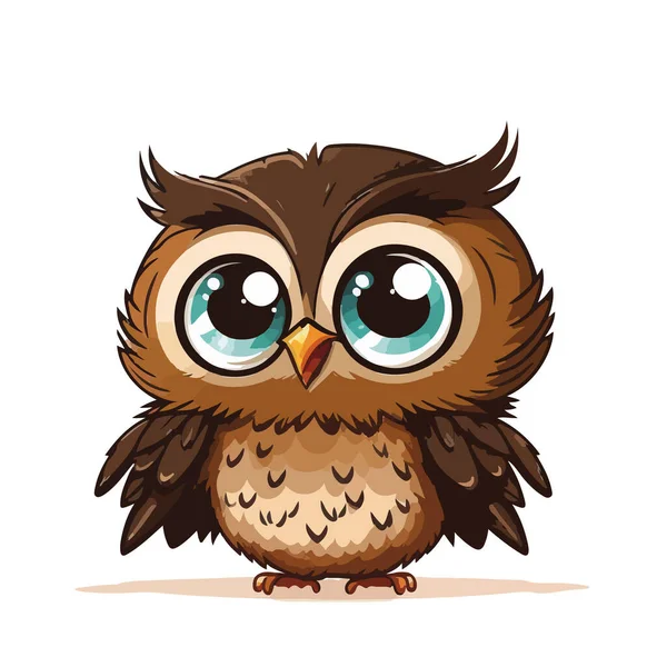 Vector Illustration Cartoon Owl White Background — Stock Vector