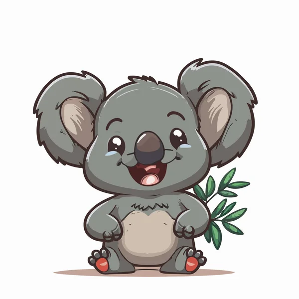 Koala Bílém Pozadí Ilustrace — Stockový vektor