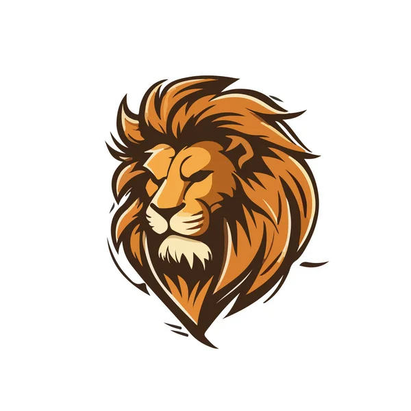 Modèle Conception Logo Vecteur Tête Lion — Image vectorielle