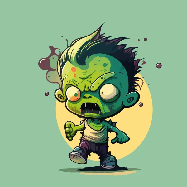 Kartun Rakasa Dalam Tindakan Zombie - Stok Vektor