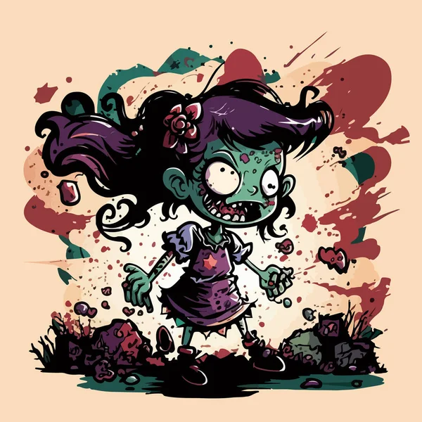 Vektor Illustration Von Cartoon Zombie — Stockvektor