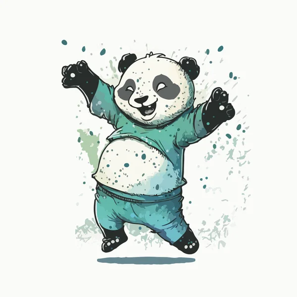 Mignon Panda Ours Illustration Illustration Vectorielle — Image vectorielle