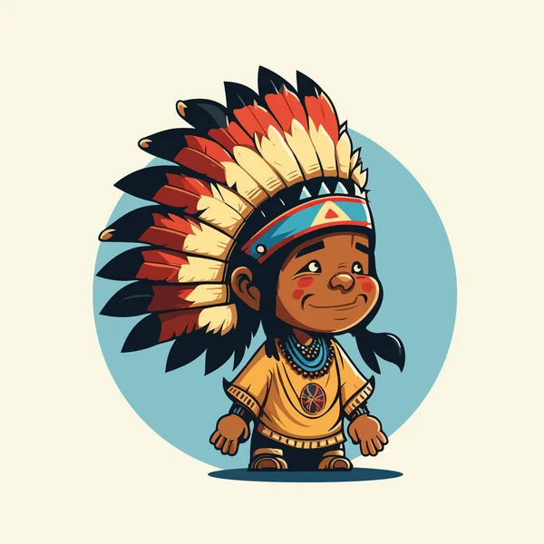インディアンの先住民アメリカ人男性は — ストックベクタ