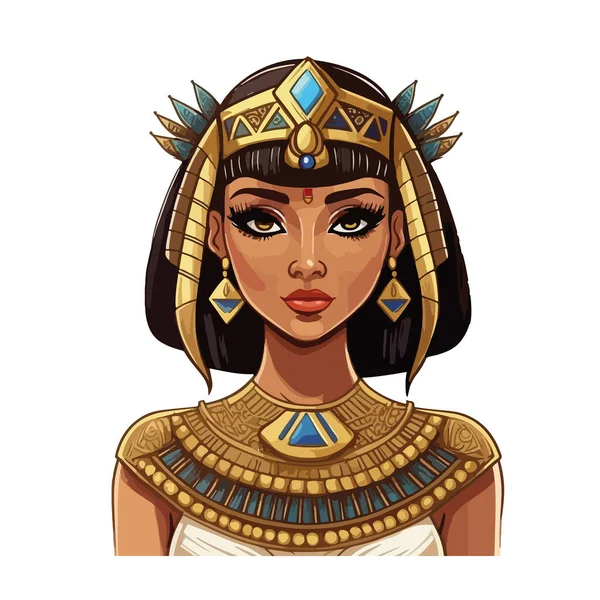 Femme Égyptienne Dans Beau Pharaon Égyptien Antique Vecteur — Image vectorielle