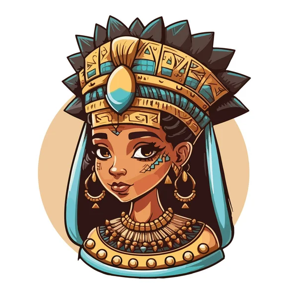 Afrykanka Masce Egipskim Faraonem Ilustracja Wektora — Wektor stockowy