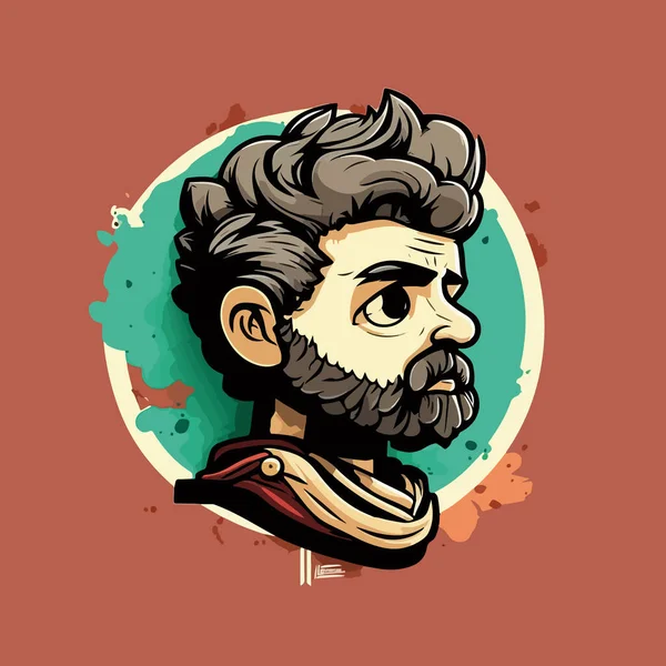 Illustration Vectorielle Homme Dans Barbe Moustache Visage Homme — Image vectorielle