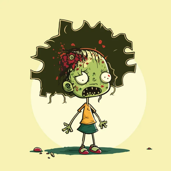 Halloween Zombie Zeichentrickfigur Vektorillustration — Stockvektor