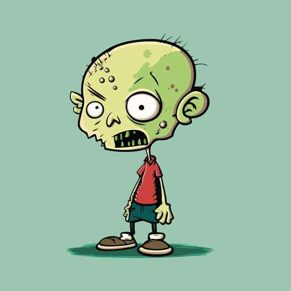Illustration Dessin Animé Zombie Effrayant Illustration Vectorielle — Image vectorielle