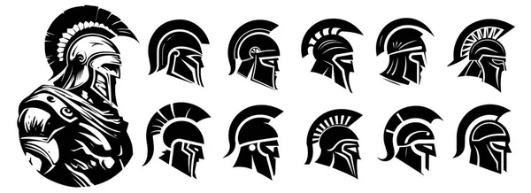 古希腊斯巴达战士头像矢量图片说明 — 图库矢量图片